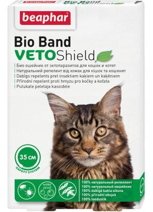 Нашийник для тварин beaphar bio collar проти бліх, кліщів і комарів для котів 35 см (8711231106646)