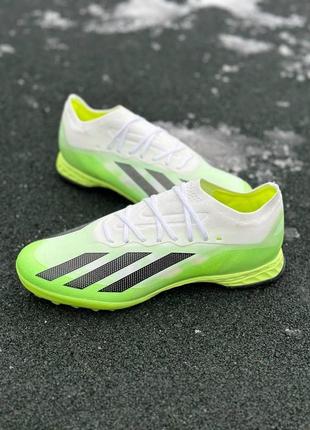 Сороконожки adidas x crazyfast.1 tf салатовые