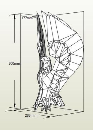 Paperkhan конструктор из картона 3d феникс птица птичка паперкрафт papercraft набор для творчества игрушк