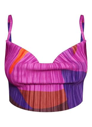 Топ пліссе рожевий prettylittlething