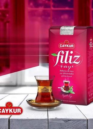 Турецкий черный чай натуральный caykur filiz cayı 1000 гр. классический мелколистовой рассыпной без красителей3 фото