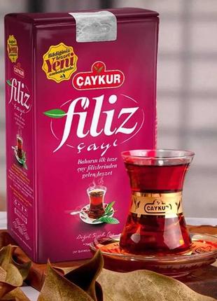 Турецкий черный чай натуральный caykur filiz cayı 1000 гр. классический мелколистовой рассыпной без красителей4 фото