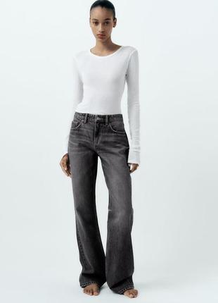 Джинси сірі чорні широкі zara wide leg blue/grey нова колекція