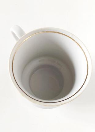 Кружка з блюдцем 600 мл вінтажна чайна пара порцелянова чашка вінтаж полтавський фарфор6 фото