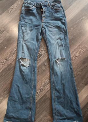 Актуальные джинсы брюки клеш штаны