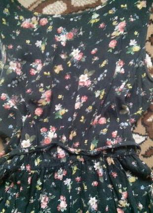 Яркое хлопковое платье цветочный принт7 фото