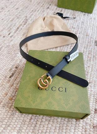 Ремень кожаный gucci черный