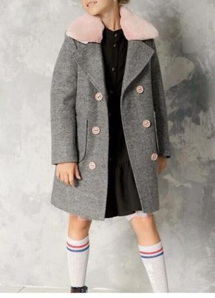 Нове стильне пальто на дівчинку зріст 1222 фото