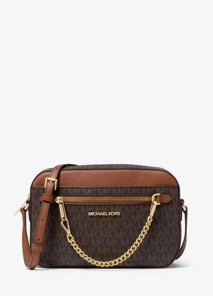 Женская сумка michael michael kors jet set large logo crossbody bag (35s1gttc9b)