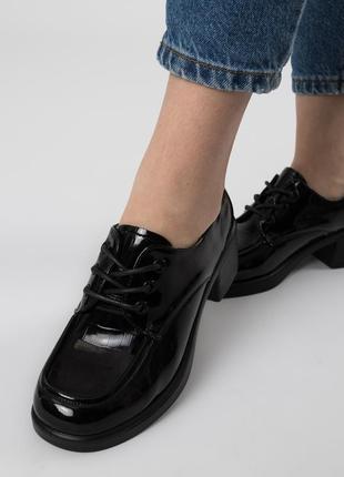 Туфли женские черные лакированые 2357т