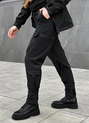 Карго-брюки для женщин черные демисезонные pobedov hardy женские2 фото