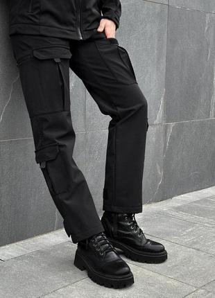 Карго-брюки для женщин черные демисезонные pobedov hardy женские4 фото