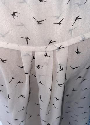 Шикарная шифоновая блуза в птичках бренд dorothy perkins6 фото