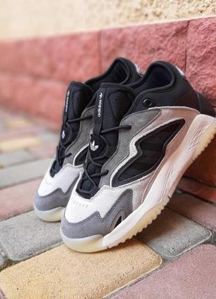 Чоловічі кросівки adidas streetball grey black адідас чорного з сірим кольорів