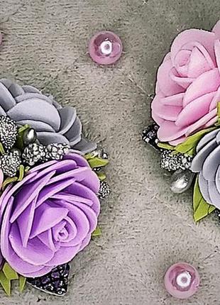 Заколки, резинки с розами