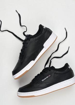 Кожаные мужские кроссовки reebok club c 85