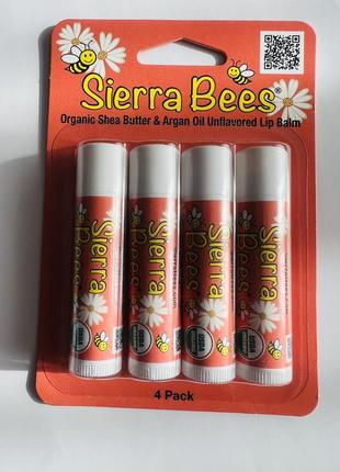 Органические бальзамы для губ sierra bees 🐝 с аргановым маслом и маслом ши1 фото