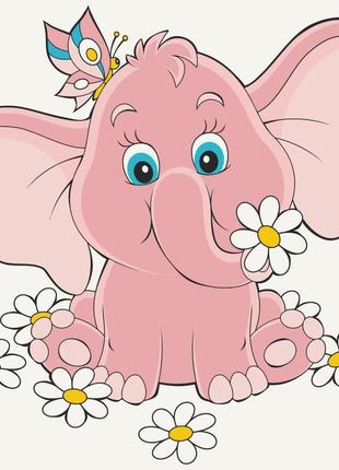 Картина по номерам "розовый слоненок" 15035-ac 30х30 см
