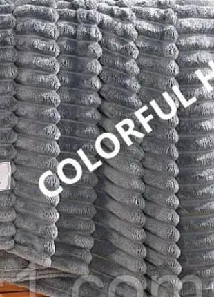 Плед шапрей 150×200. цвета гравит и серый.2 фото
