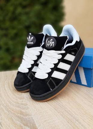 Жіночі кросівки adidas campus x korn black white