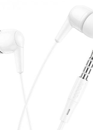 Дротові навушники вакуумні 3.5mm hoco m97 enjoy з мікрофоном 1.2m білі