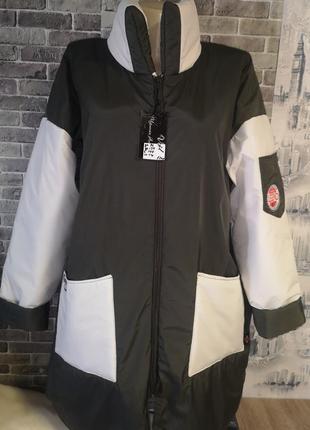 Стильная куртка 60-64р в стиле милитари еврозима