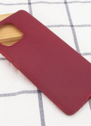 Матовий чохол для xiaomi mi 11 lite бордовий candy matte (бампер)