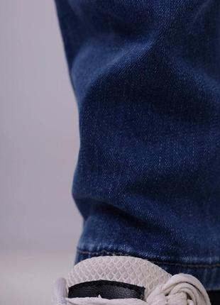 Стильні зручні сині чоловічі джинси карго чоловічі джинси з накладними кишенями джинси-карго демісезонні чоловічі джинси на резинці в поясі7 фото