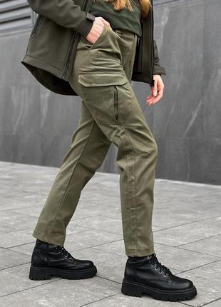 Демисезонные тактические брюки карго хаки для женщин pobedov tactical v2 женские3 фото