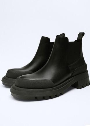 Новые кожаные ботинки, ботинки zara