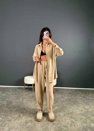 Стильний базовий костюм з мікро вельвету 5 кольорів