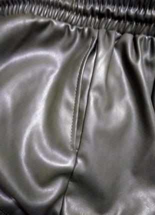 Класная стильная юбка мини екошкіра   хаки hema5 фото