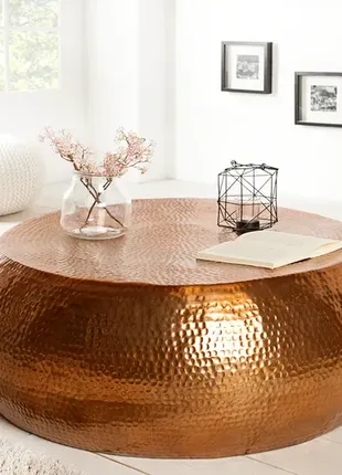 Восточный журнальный loft столик из блестящего алюминия лофт в гостиную