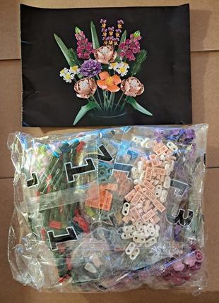 Конструктор лего букет цветов без оригинальной коробки lego flowers лего цветы5 фото