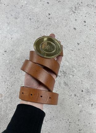 Vintage polo ralph lauren leather belt brown unisex ремень кожаный оригинал