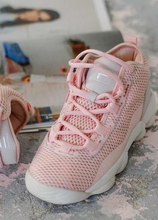 Шикарные розовые кроссовки fila spaghetti pink2 фото