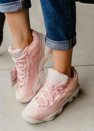 Шикарные розовые кроссовки fila spaghetti pink