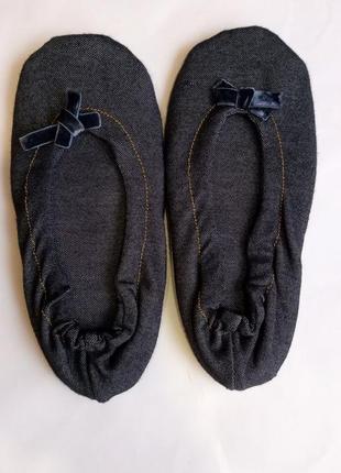 Женские домашние тапочки с закрытым носком nur die 35-38 джинс