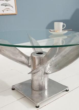 Морський журнальний столик invicta interior ocean m 60 см античне срібло з корабельним гвинтом