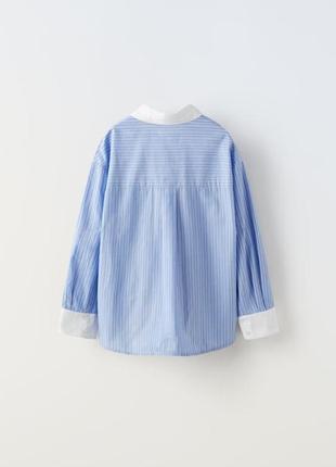 Стильная рубашка с длинным рукавчиком для девочки zara (зазара) испания3 фото