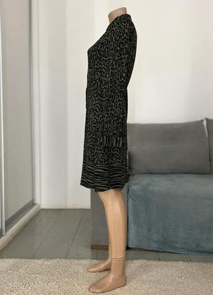 Актуальное натуральное платье рубашка у леопардовый принт No3728 фото