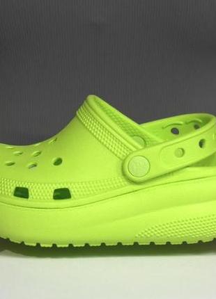 Крокс класік клог платформа краш зелені crocs classic crush cutie limeade