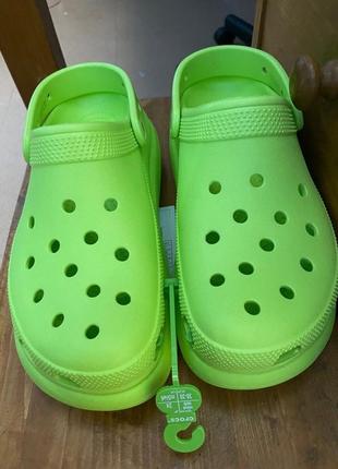 Крокс класік клог платформа краш зелені crocs classic crush cutie limeade