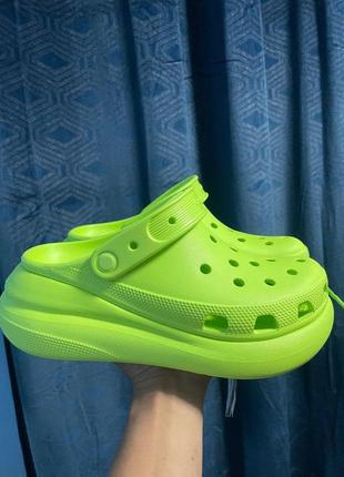 Крокс класік клог платформа краш зелені crocs classic crush cutie limeade