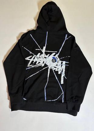 Худі stussy shatered hoodie 8-ball black