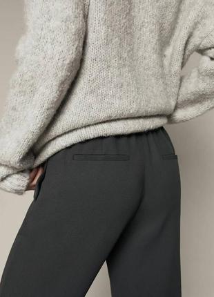 Темно-серые брюки с эластичной талией massimo dutti размер s5 фото