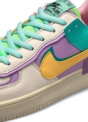 Женские кроссовки nike air force 1 shadow turquoise yellow4 фото