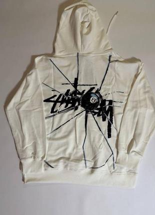 Худі stussy shatered hoodie 8-ball white