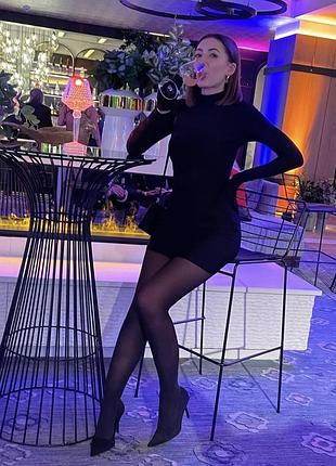 Изысканное платье с перчатками, черное платье по фигуре, праздничное платье high heels