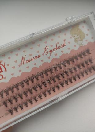 Новые ресницы накладные пучковые nesura eyelash 8 mm